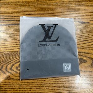 Louis Vuitton Black and Gray Checkered Beanie